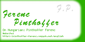 ferenc pinthoffer business card